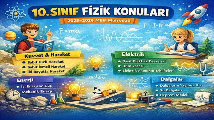 10. Sınıf Fizik Konuları | 2025–2026 Yeni MEB Müfredatı (Ünite Ünite Tam Liste)