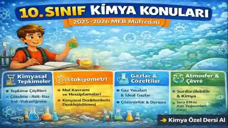 10. Sınıf Kimya Konuları | 2025–2026 Yeni MEB Müfredatı (Ünite Ünite Tam Liste)