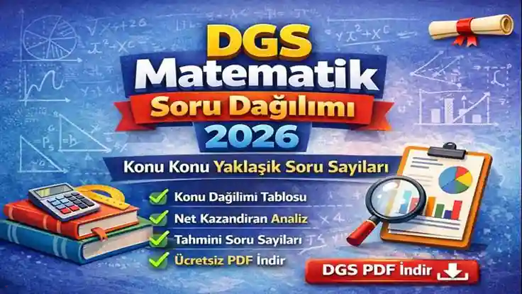DGS Matematik Soru Dağılımı 2026 | Konu Konu Yaklaşık Soru Sayıları