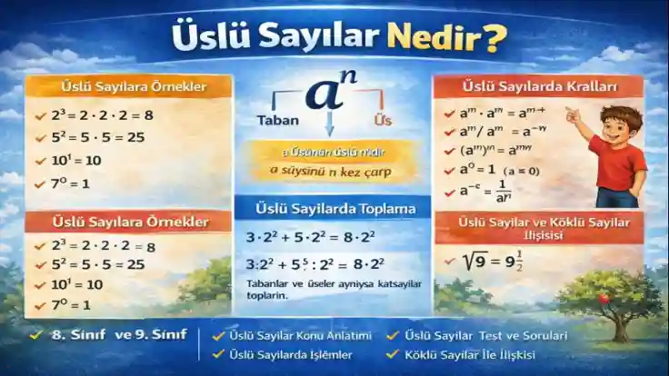 Üslü Sayılar Nedir? – Kurallar, İşlemler ve Örnekler