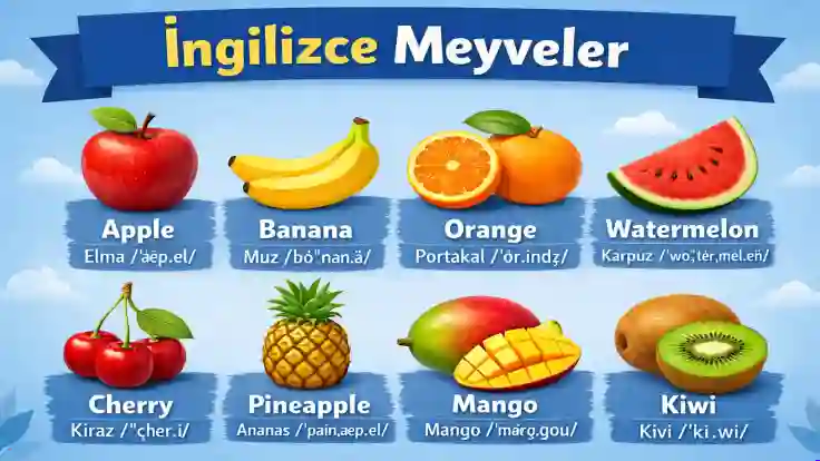 İngilizce Meyveler – Meyvelerin İngilizcesi ve Türkçesi