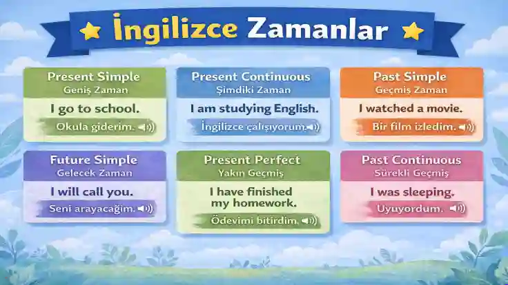 İngilizce Zamanlar (Tenses) – Konu Anlatımı ve Örnekler