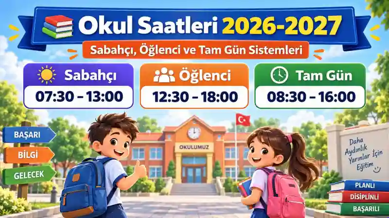 Okul Saatleri 2026–2027: Sabahçı, Öğlenci ve Tam Gün Kaçta Başlıyor?