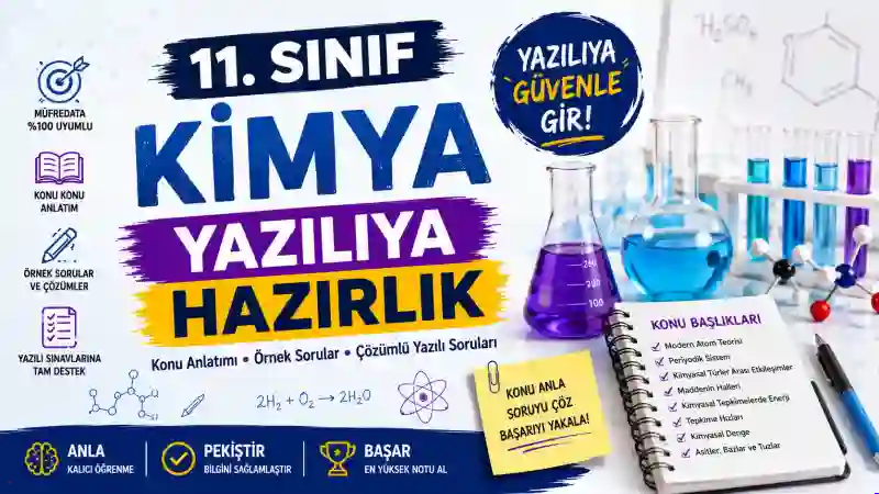 11. Sınıf Kimya Yazılıya Hazırlık Konu Anlatımı ve Yazılı Soruları