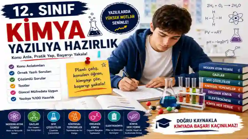 12. Sınıf Kimya Yazılıya Hazırlık Konu Anlatımı ve Yazılı  Soruları