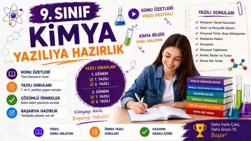 9. Sınıf Kimya Yazılıya Hazırlık Konu Anlatımı ve Yazılı Soruları